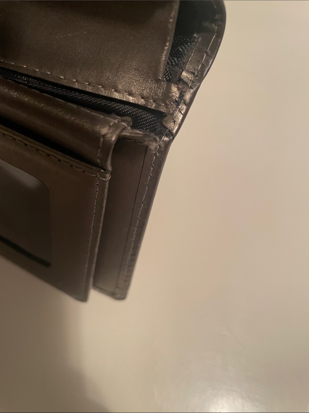 MCM Black Trifold Wallet with Metallic Brown, Gold & Blue Stripes - Picture 4 of 11